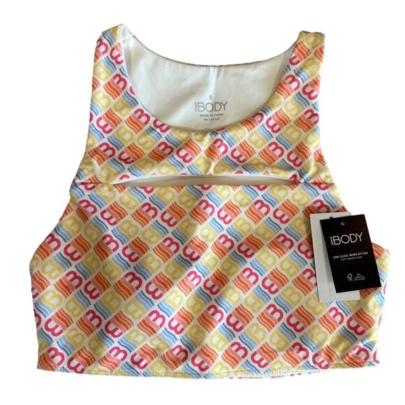 Cotton On NWT Womens Size S Smoothing Cut Out Vestlette Activewear Crop‎ Top - Picture 1 of 7